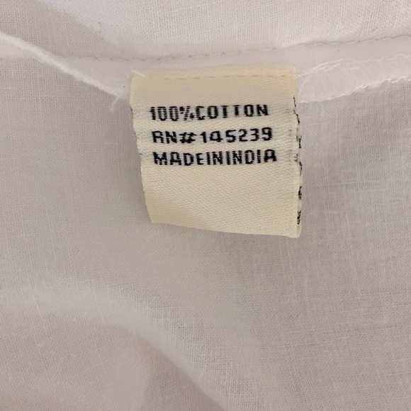 Sim & Sam WHITE POPLIN TIE FRONT RUFFLE TOP - Picture 8 of 9